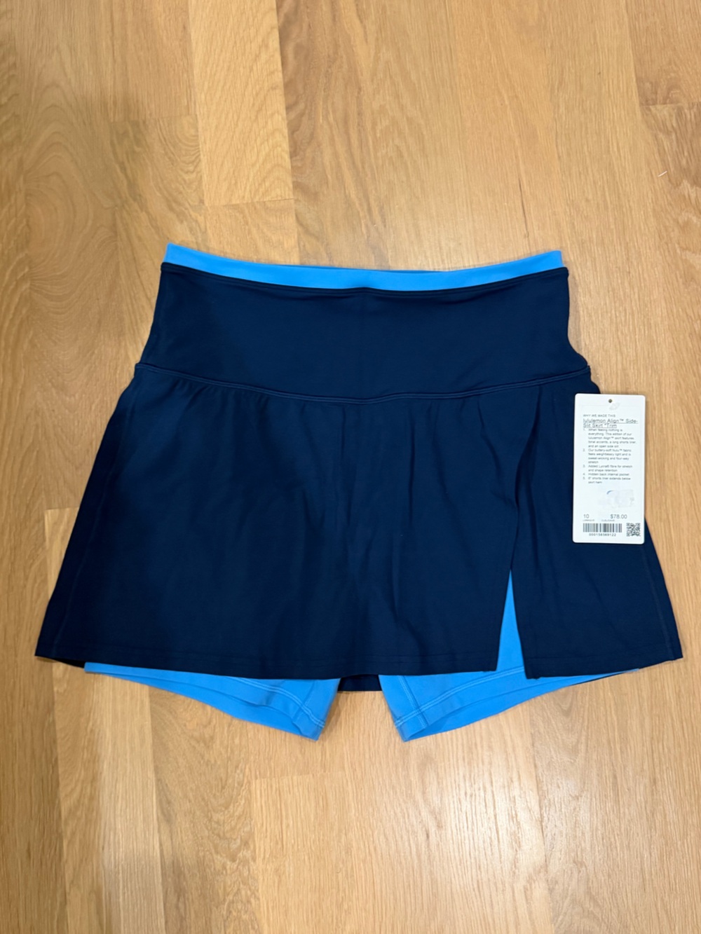 lululemon NWT Align™ Side-Slit Skirt Trim Size 10 Club Blue/ Ocean Wave - Picture 3 of 5